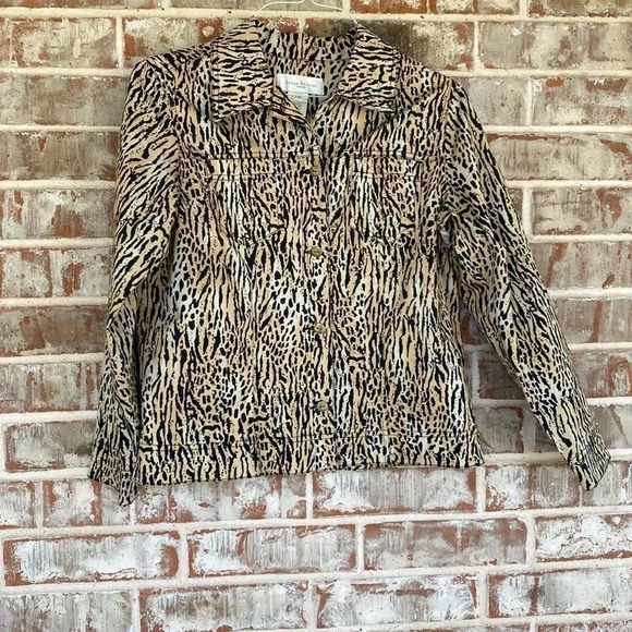 Susan Bristol Petite Cheetah Print Safari Jacket - Picture 1 of 6